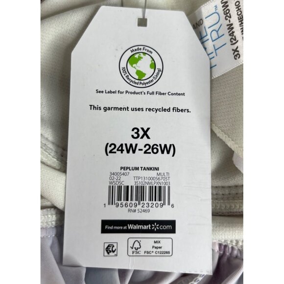 Time And Tru Swim Suit Top Halter Womens 3X Purple New - Picture 12 of 13